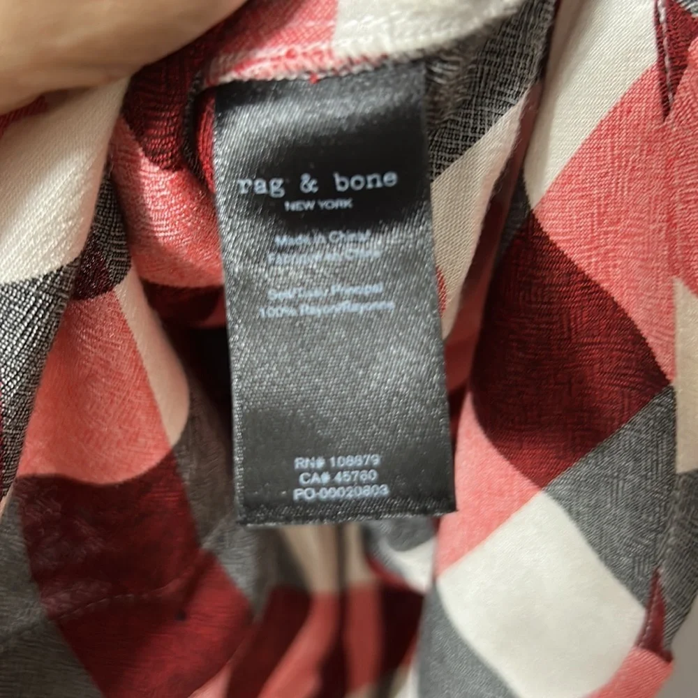 rag & bone Checkered Red and White Midi Dress - Picture 5 of 6